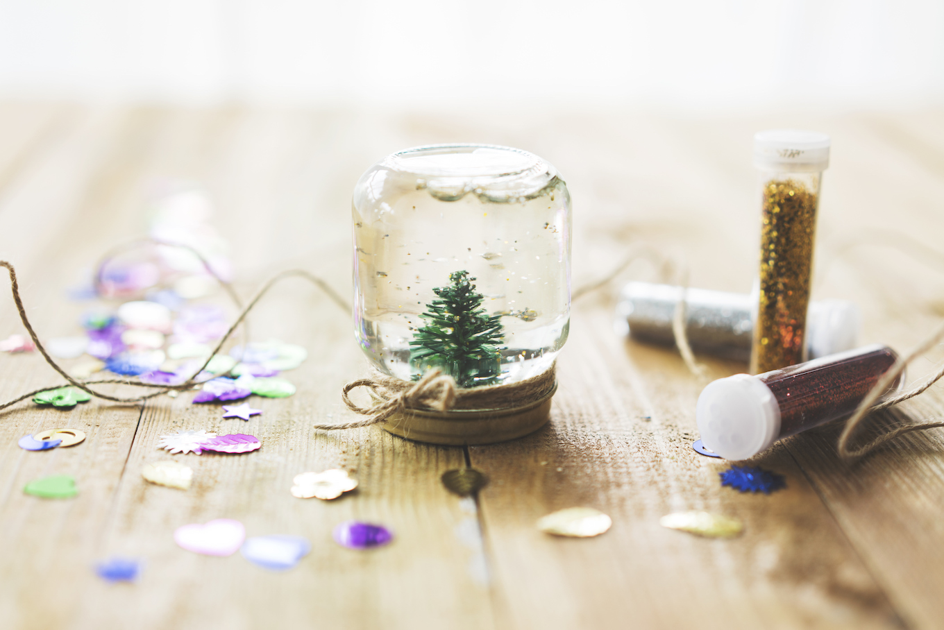 Homemade snow globe