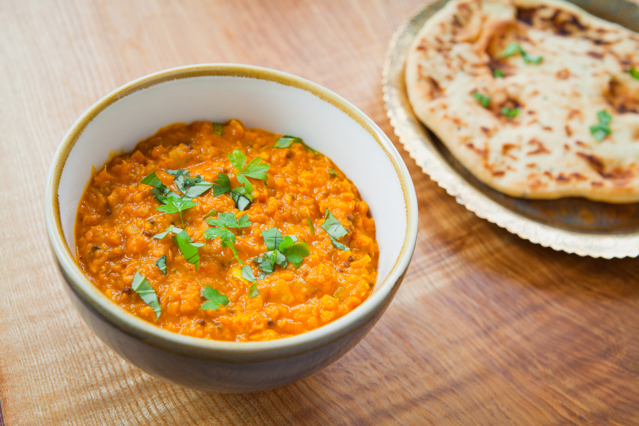Red Lentil, Coconut and Lime Dal Dhal Daal Curry - Plant Based oriental recipe.