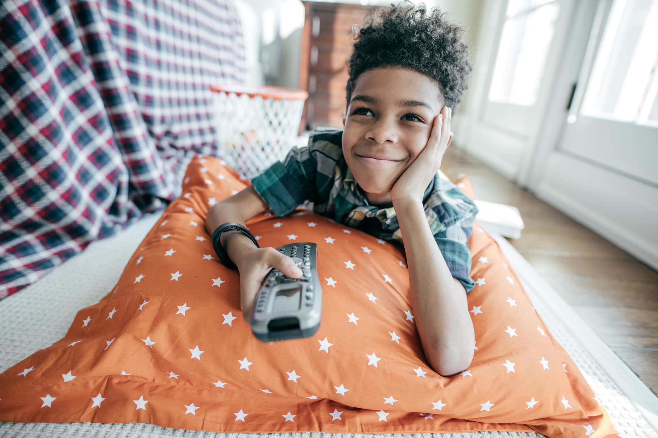Boy watching tv