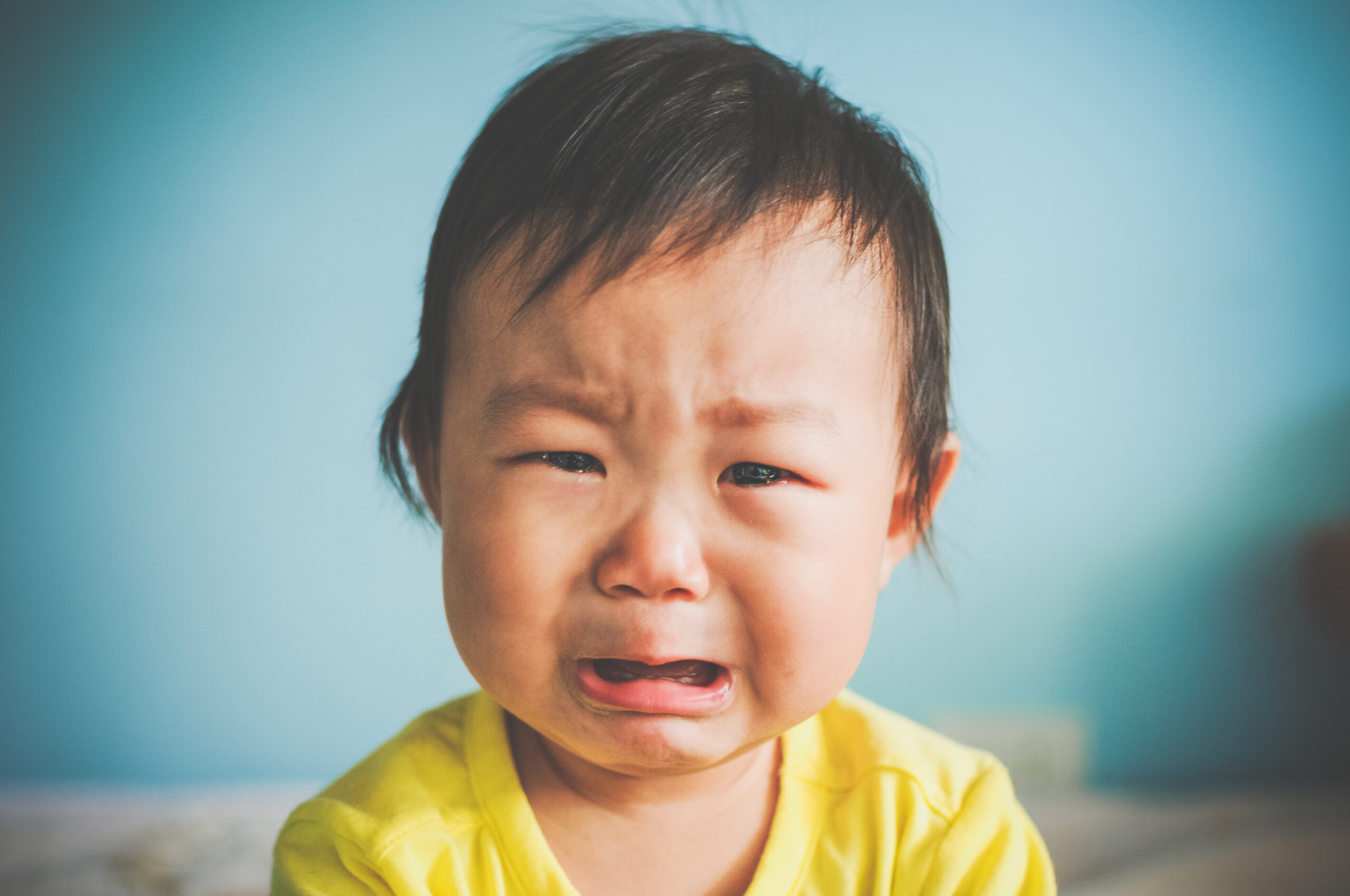 A Asian baby crying