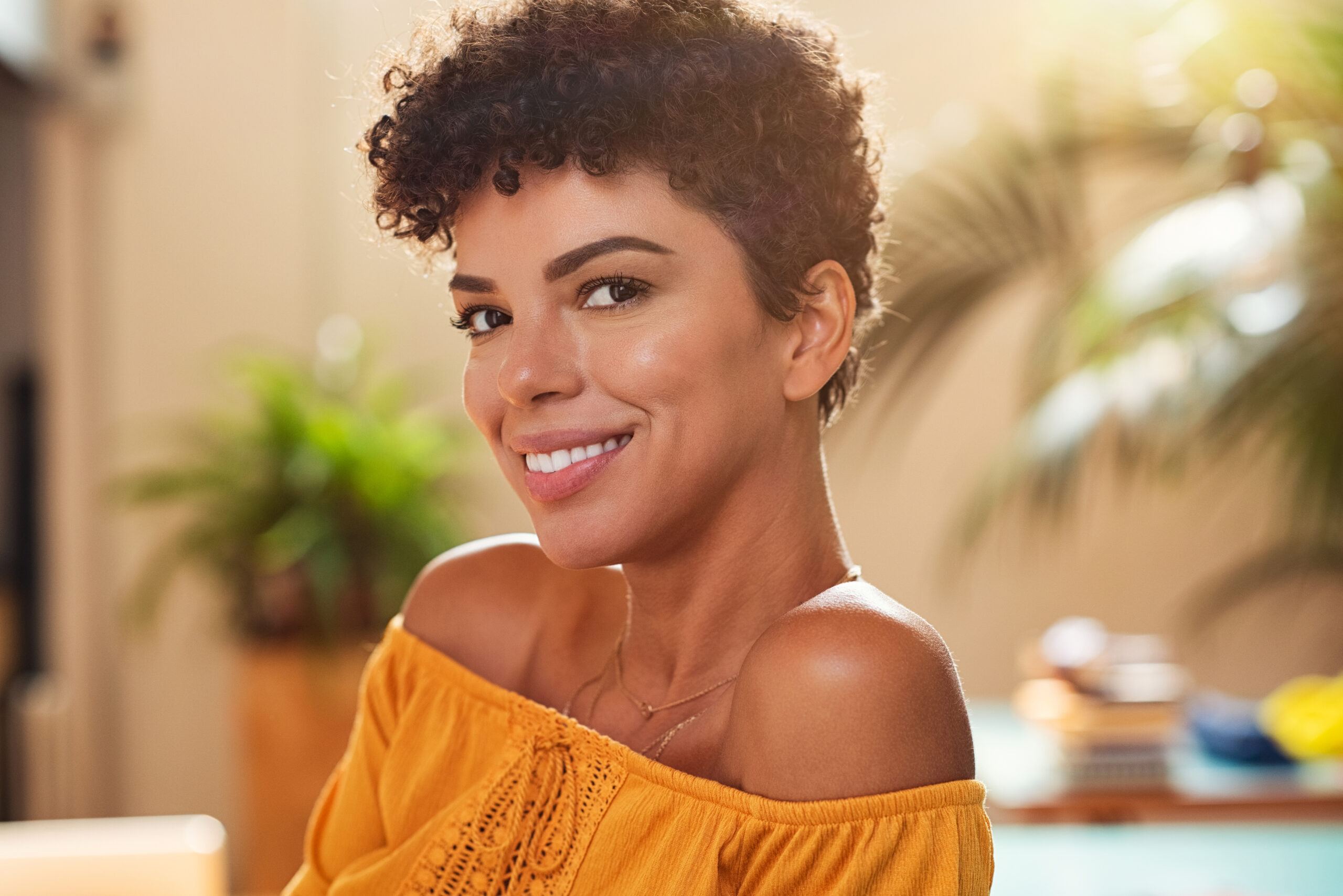 Smiling young african woman