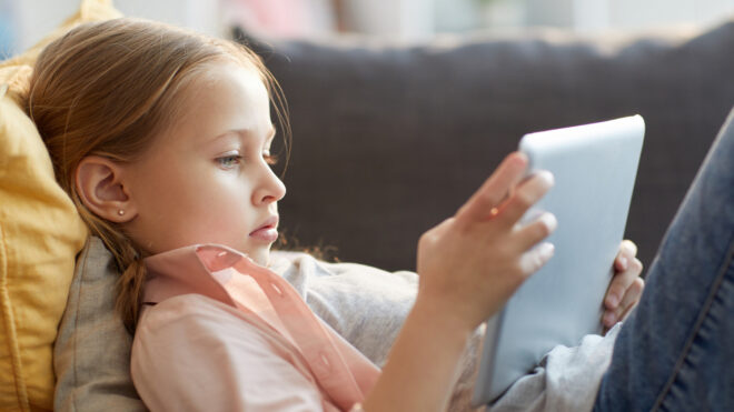 girl on iPad