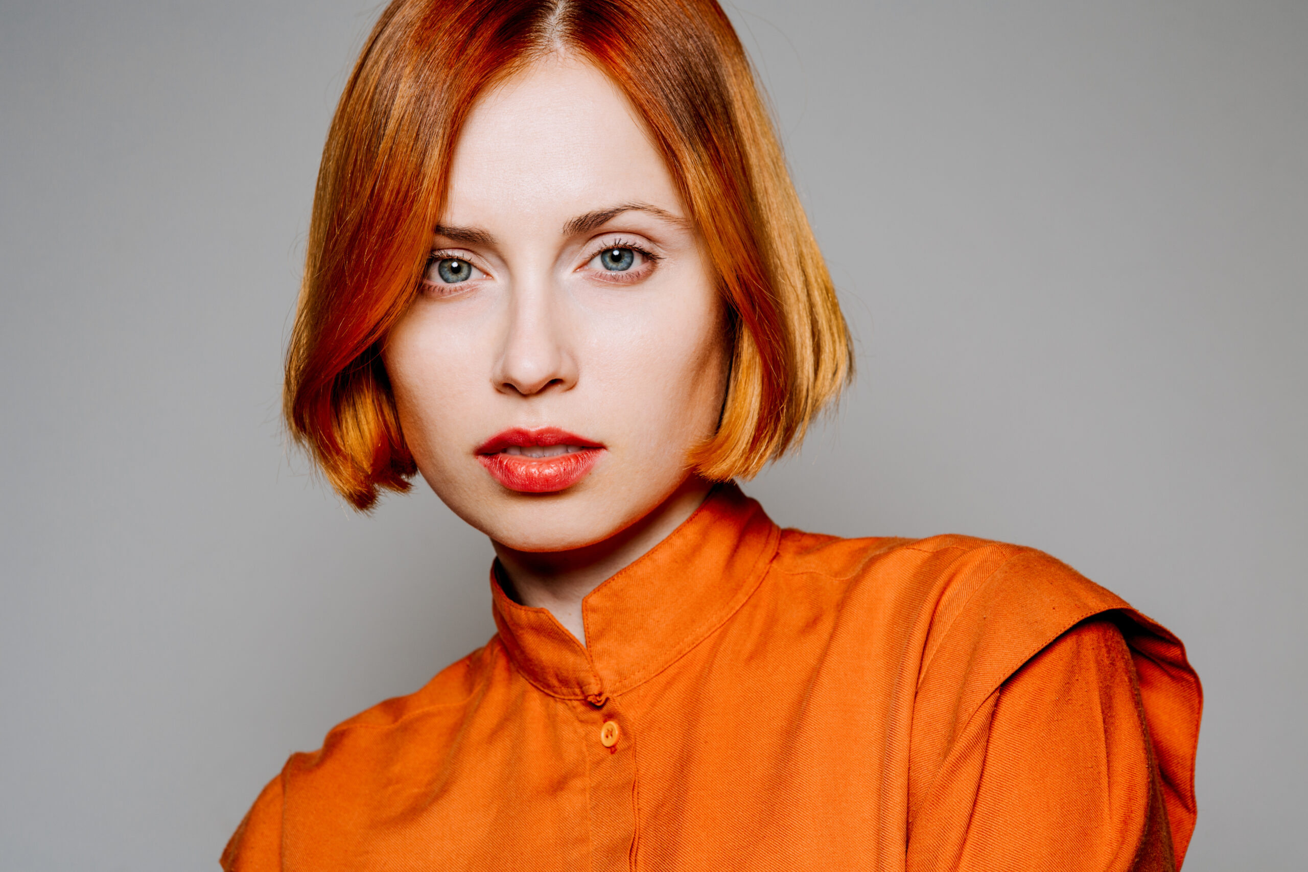 Beautiful woman with orange hair