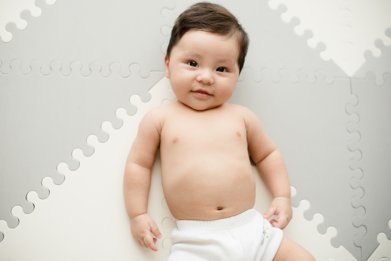 Cute hispanic baby boy