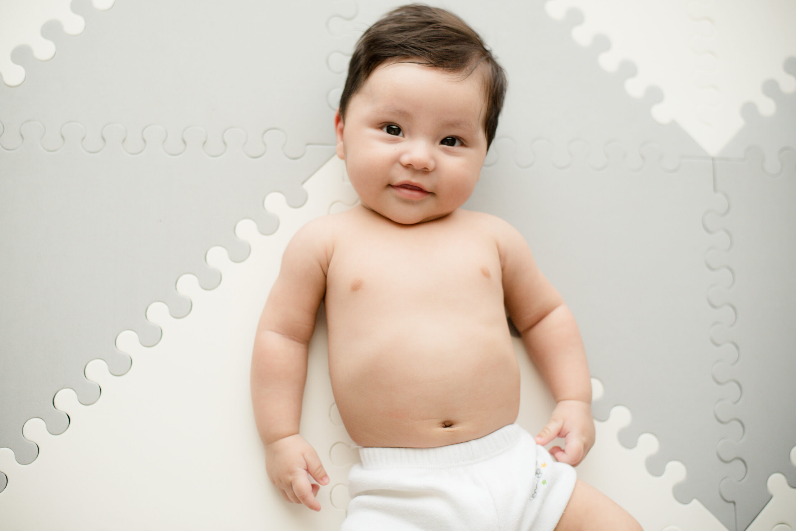Cute hispanic baby boy