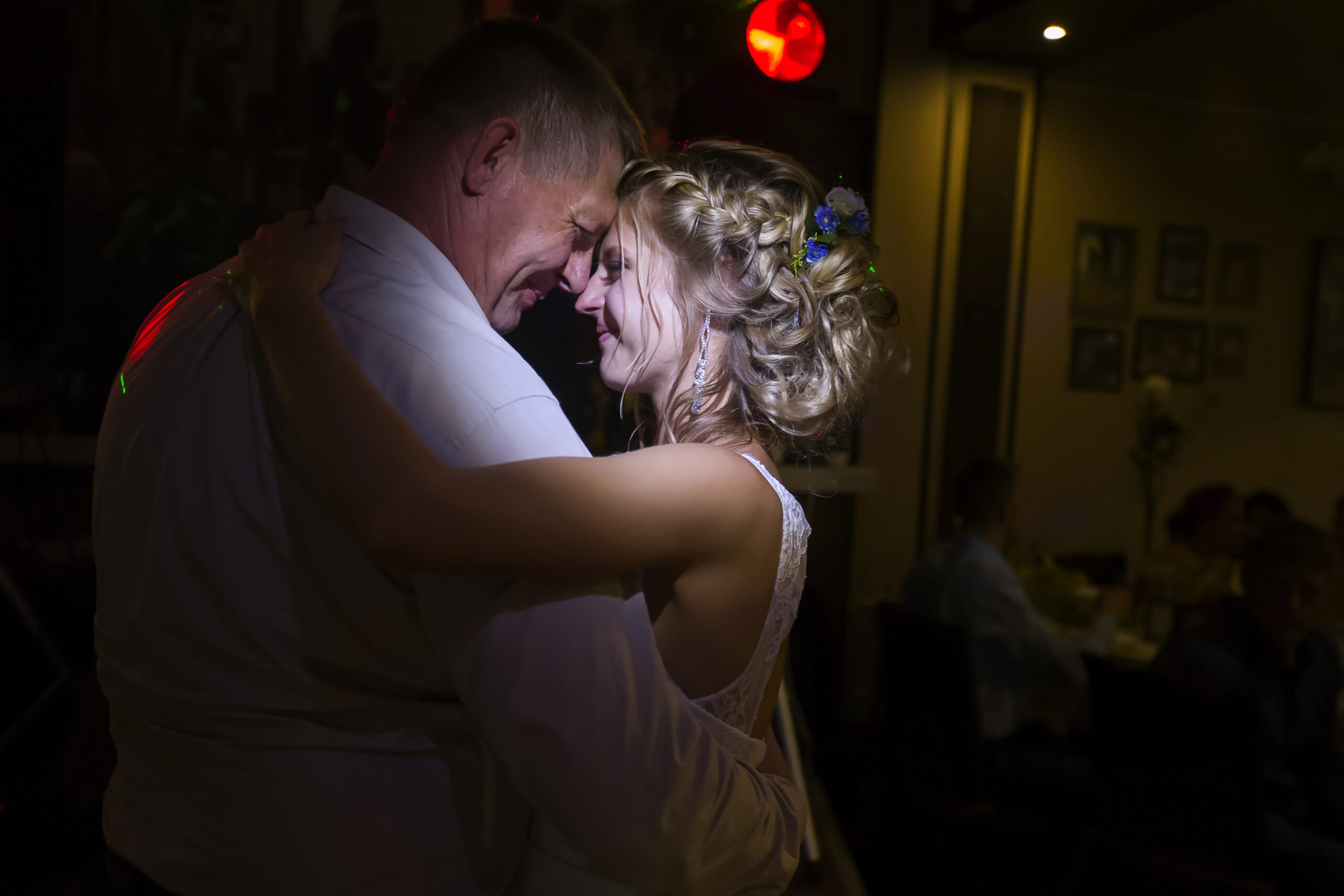 Dance of the bride with her father. Bride and father