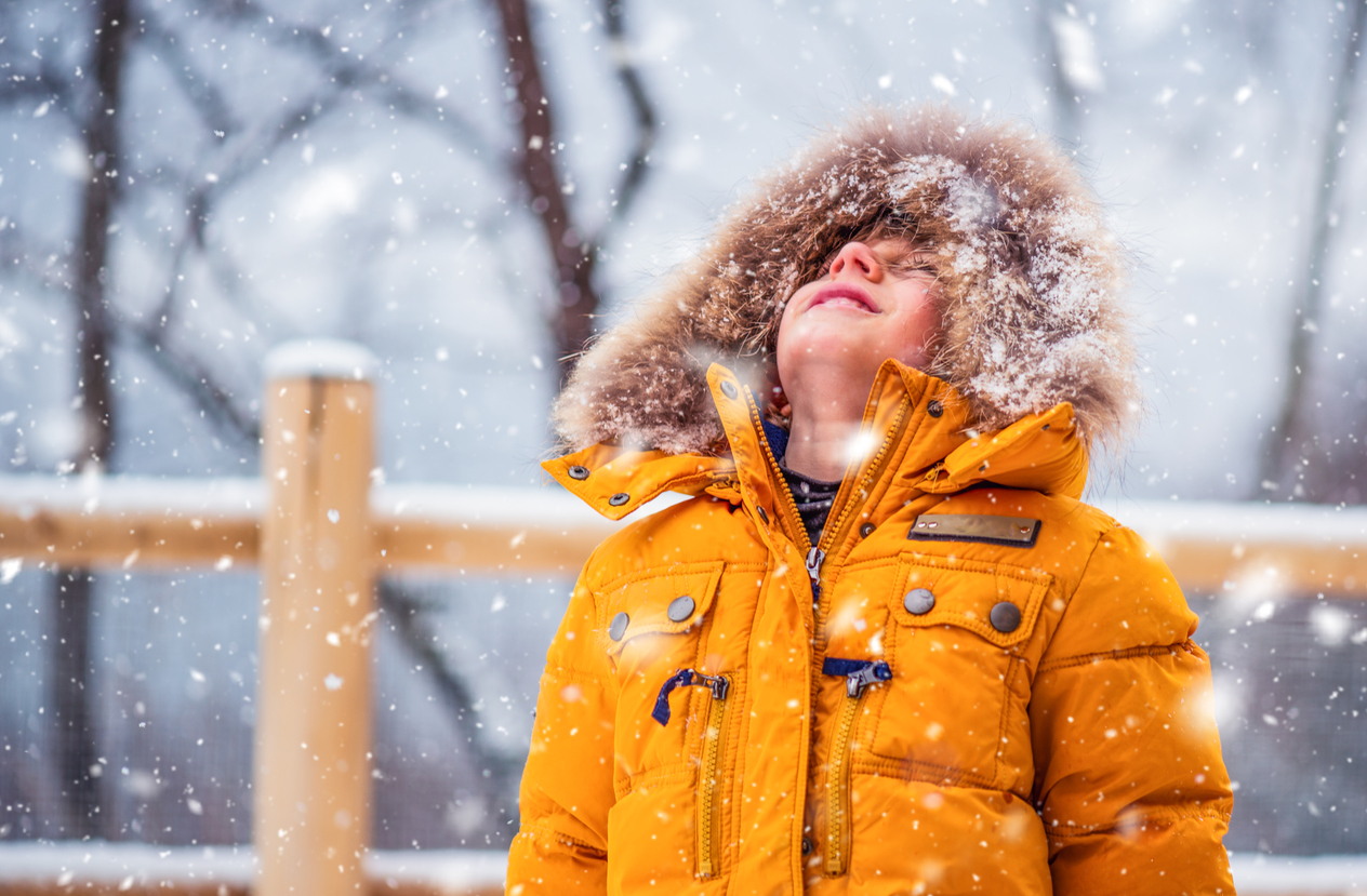 Boy Enjoying Winter