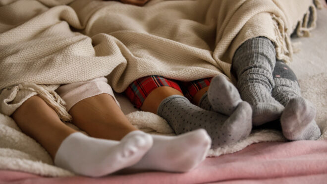 three sets of feet