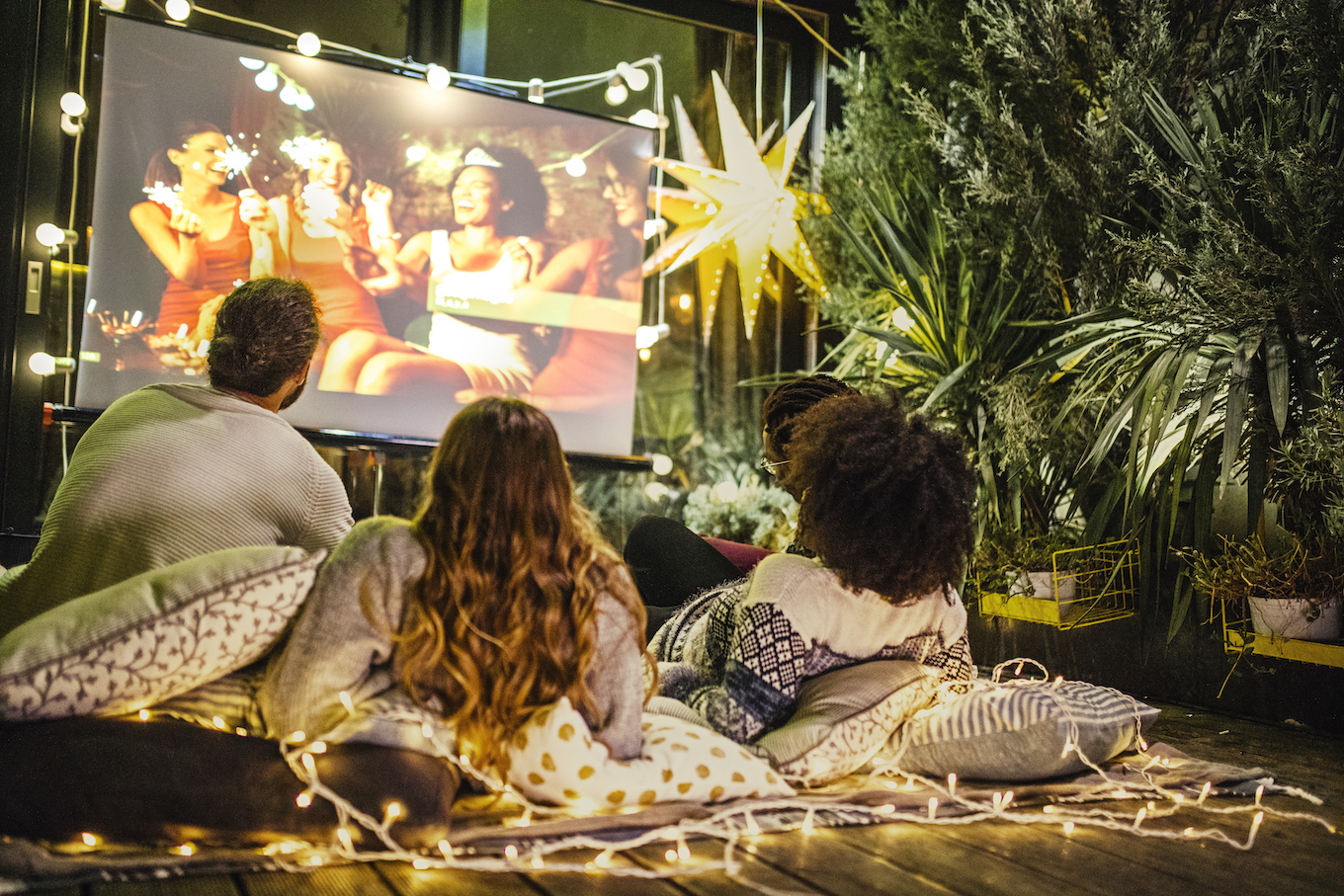 Movie night at back yard