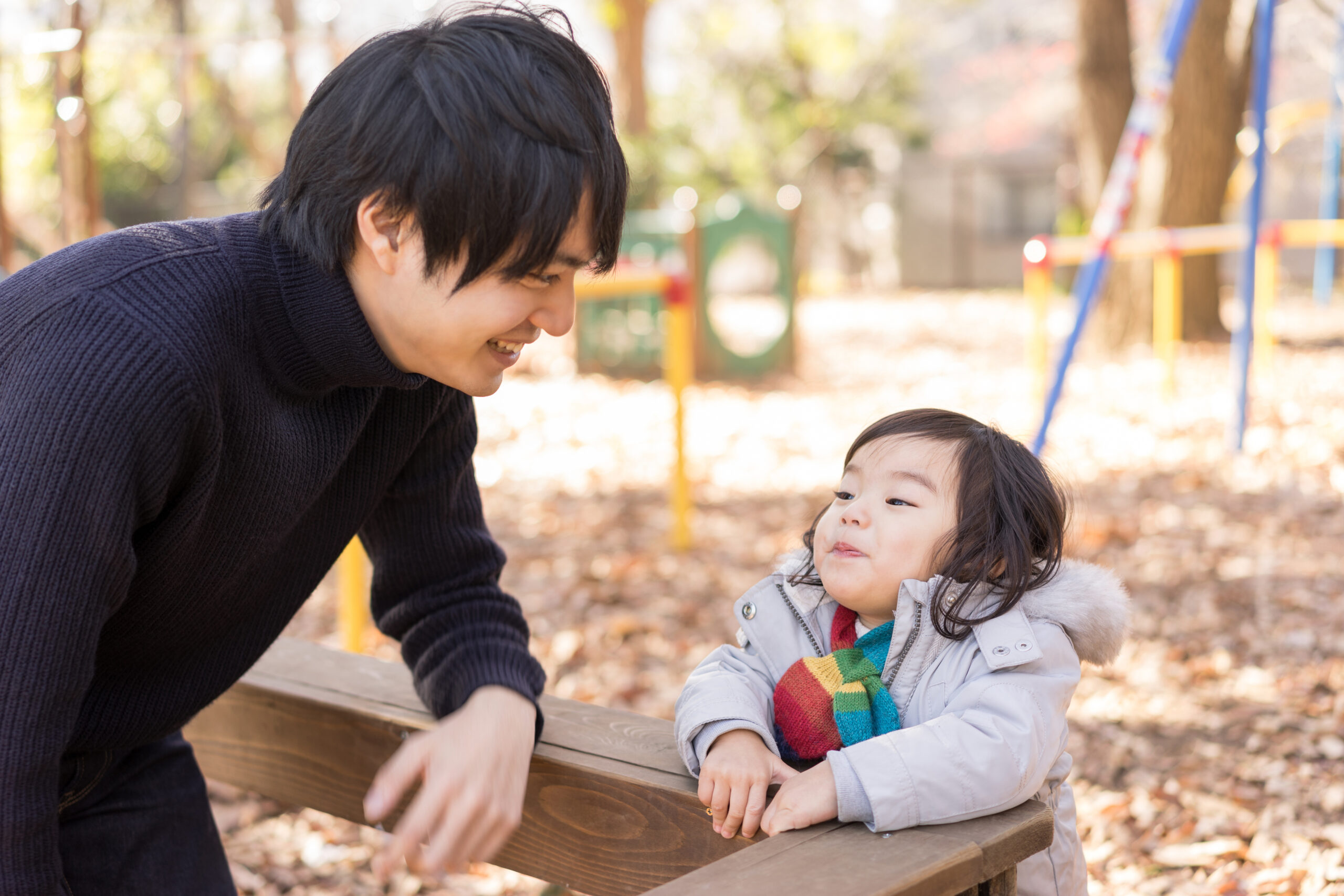 Father and child (park / natural family image)