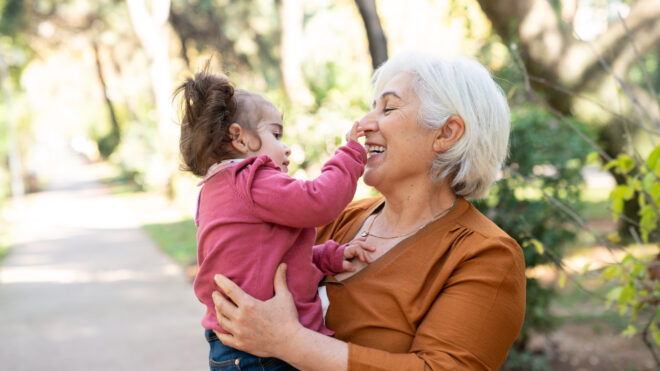 grandmom playing with granddaughter