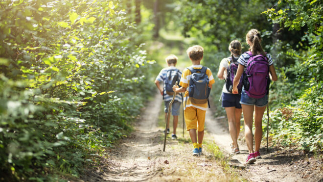 kids hiking