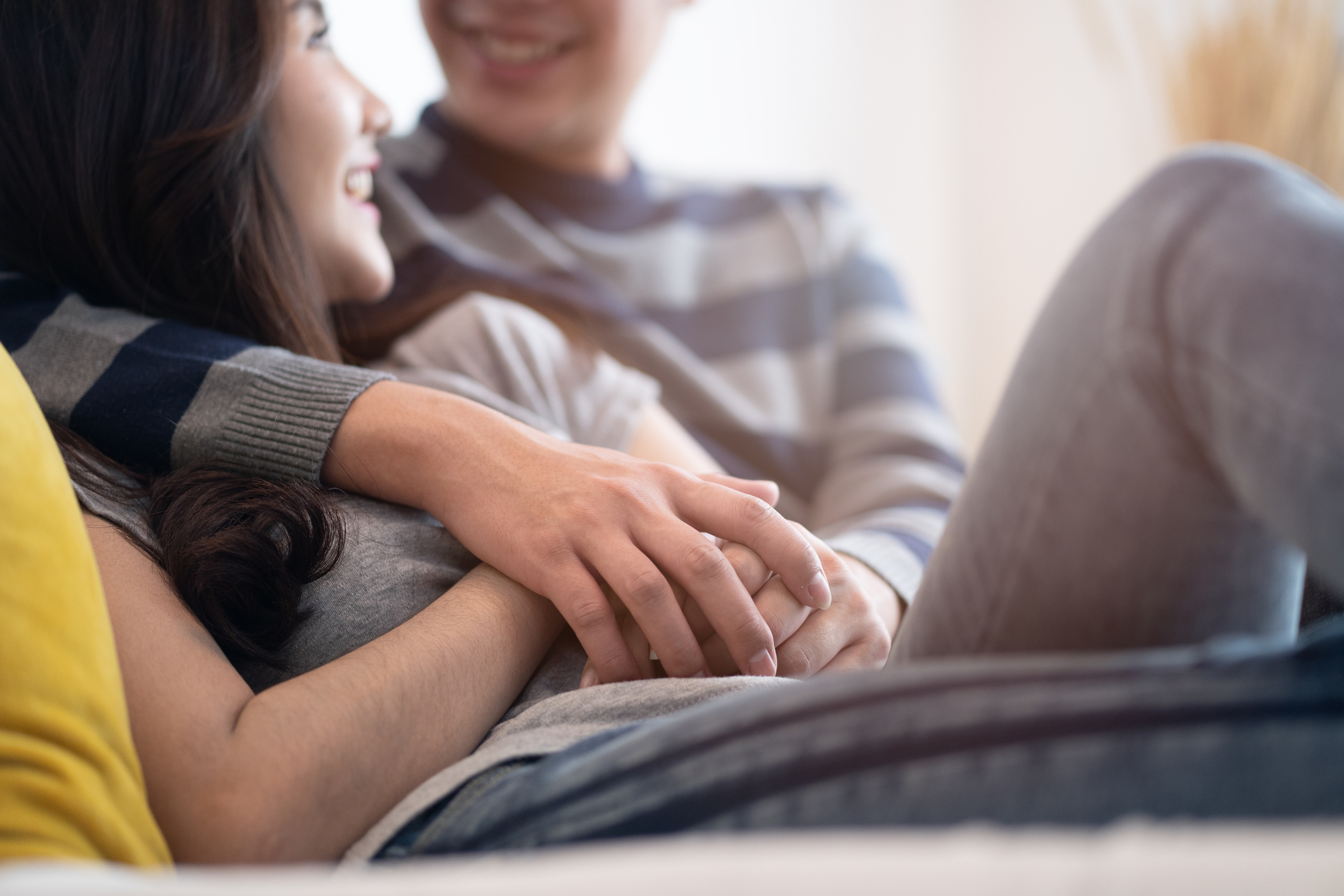 Couple holding hands