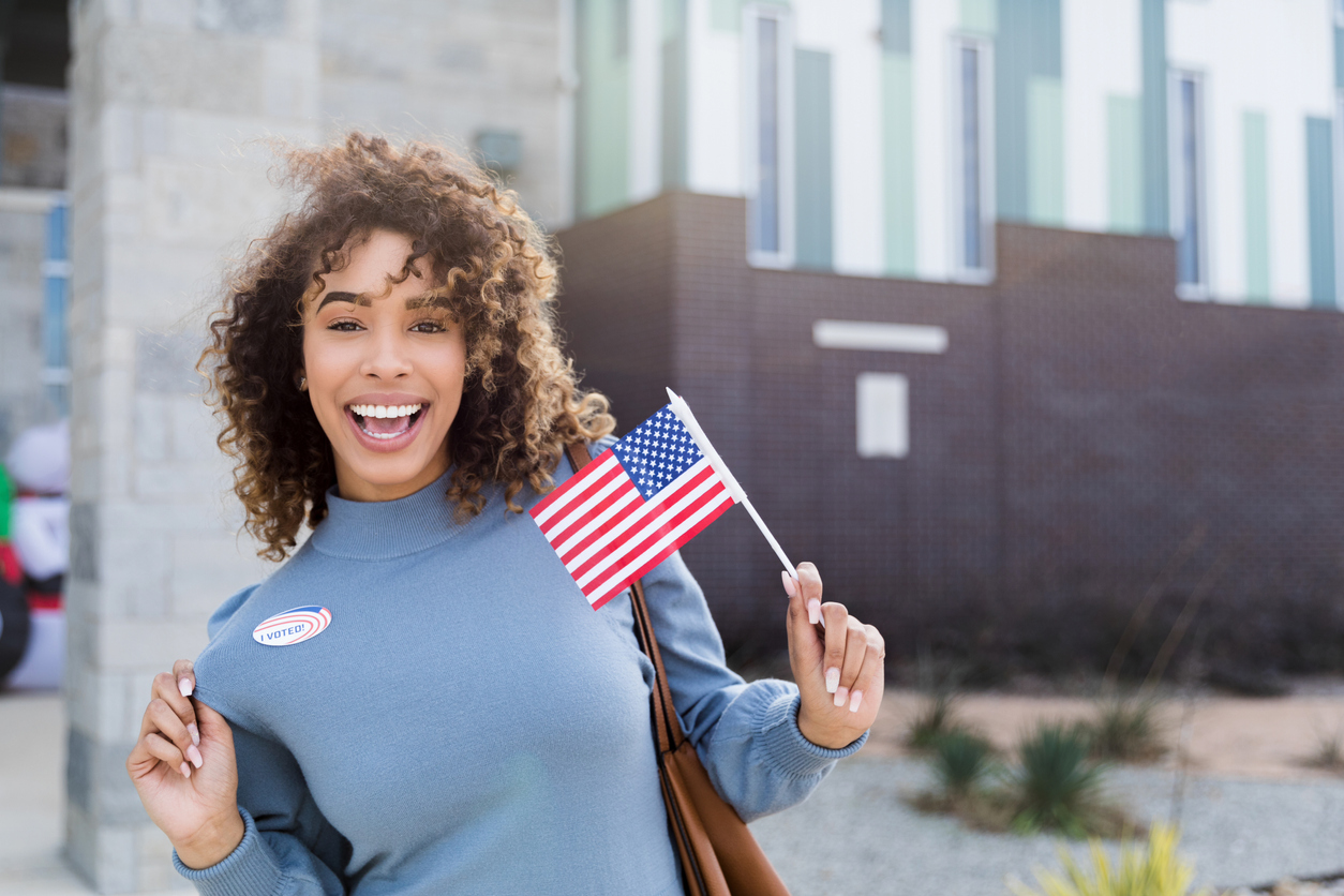 Woman voting