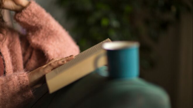 Woman reading book
