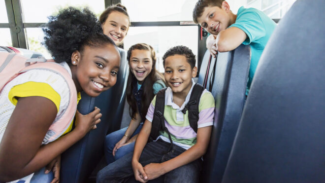 kids on school bus