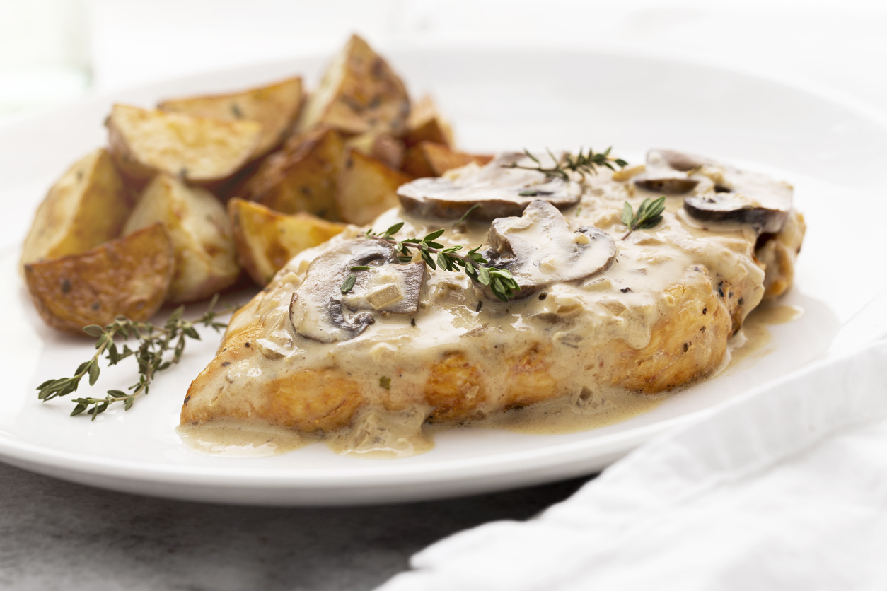 Gourmet Dijon Chicken Breast with Thyme and Potatoes