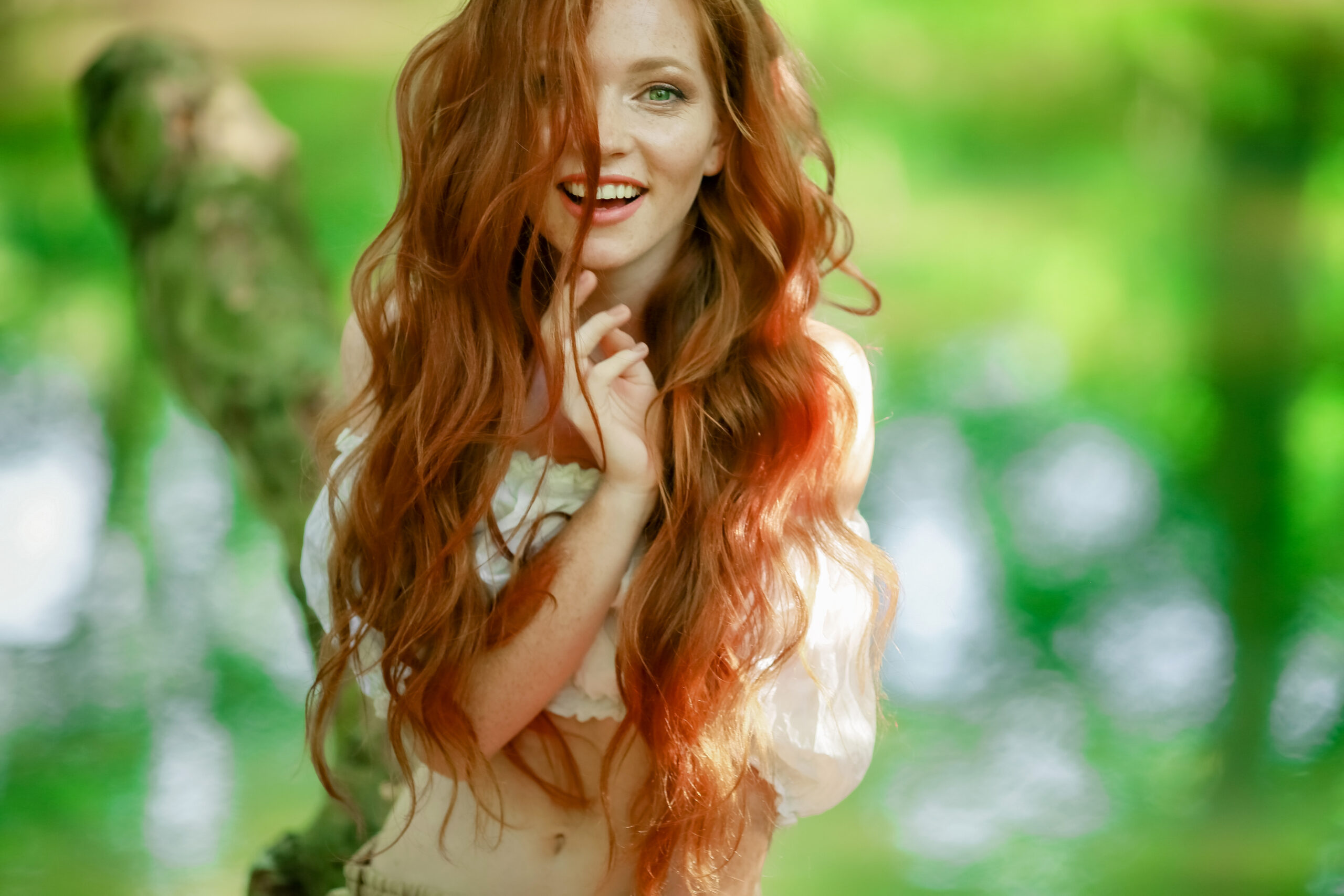 portrait of a girl with long red hair