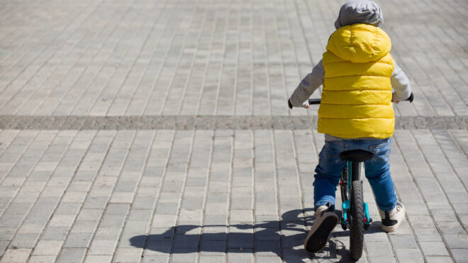 boy riding a bike