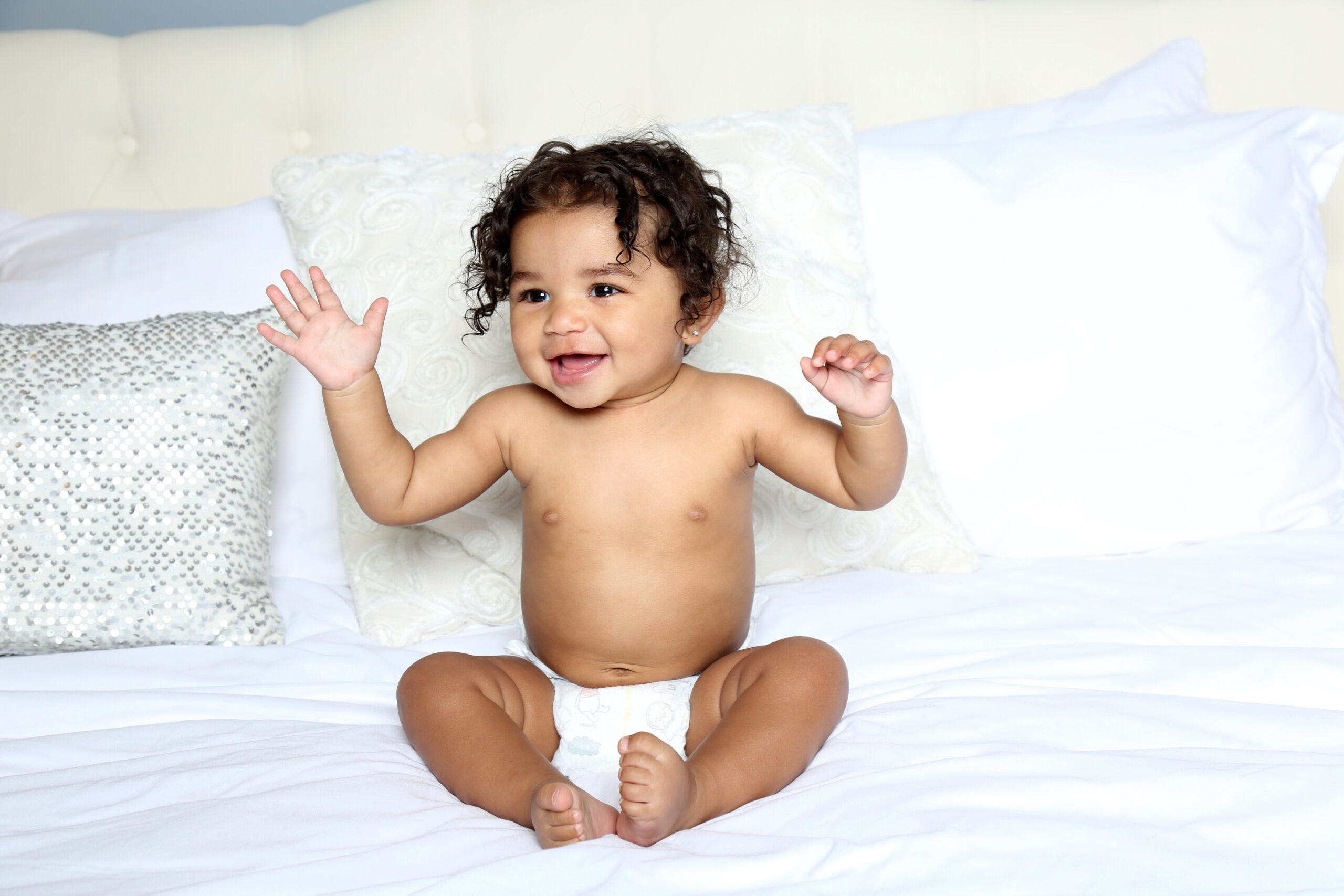 Baby girl in diaper