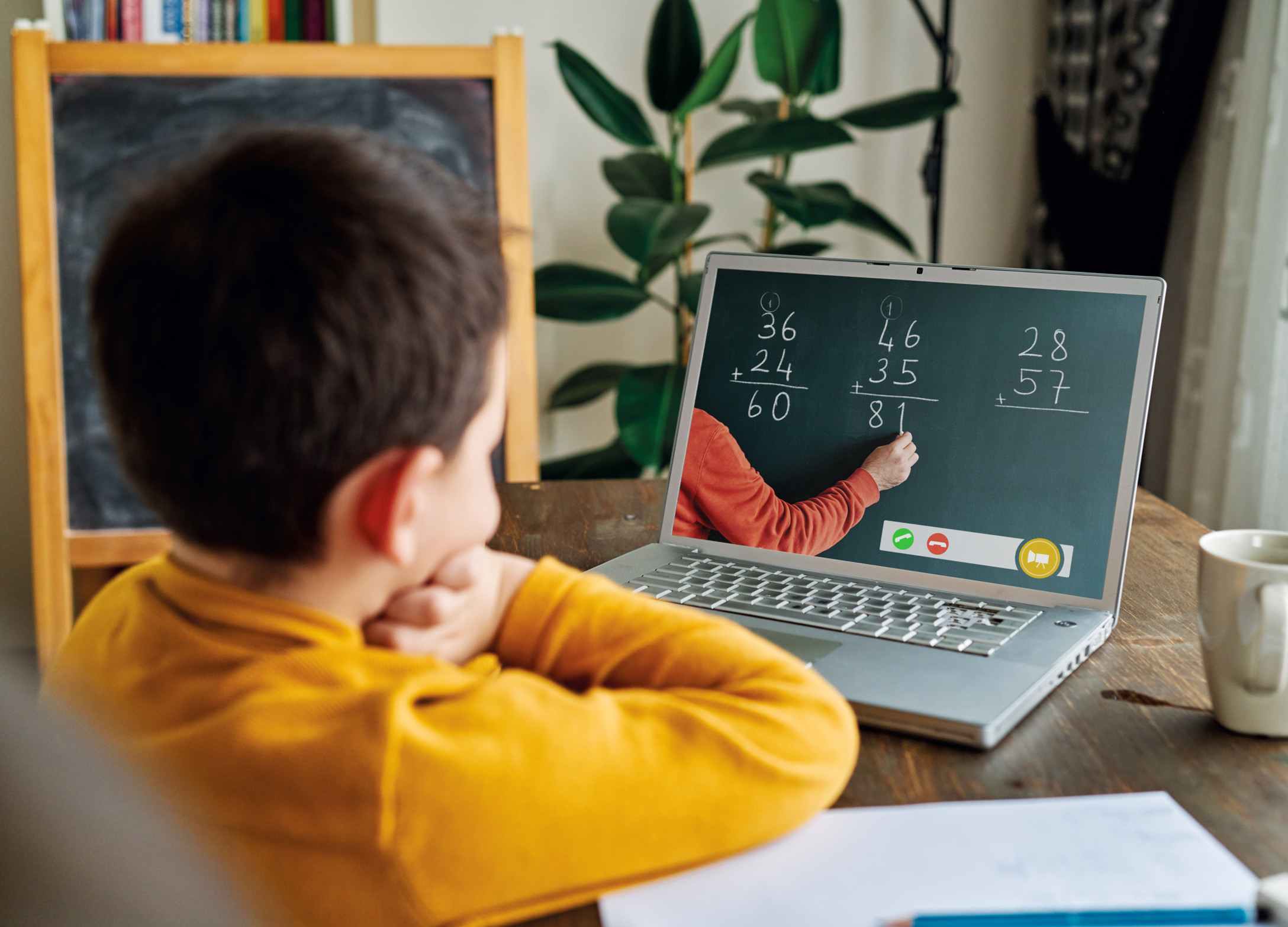 boy looking at lesson