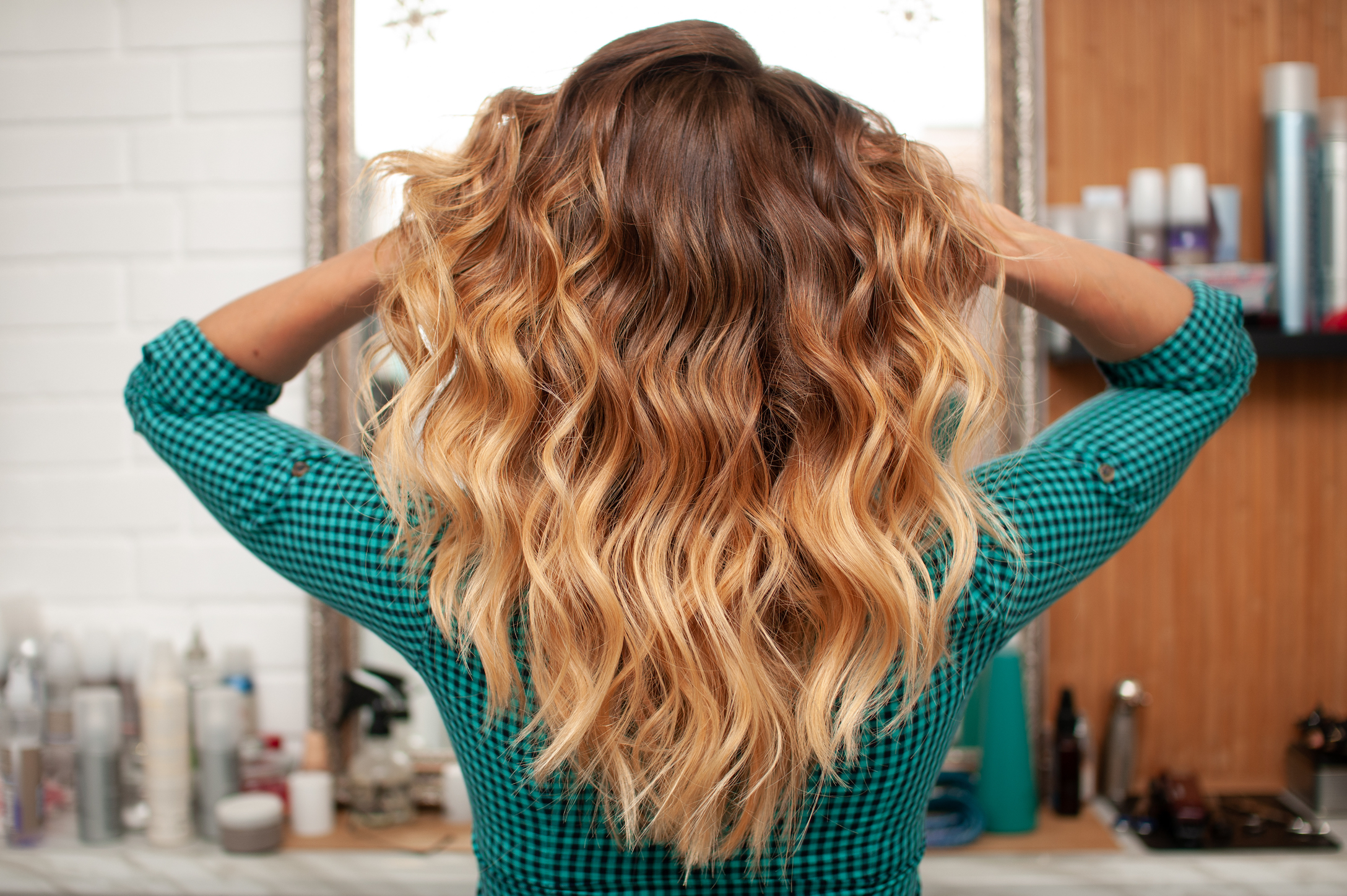 woman showing off hair