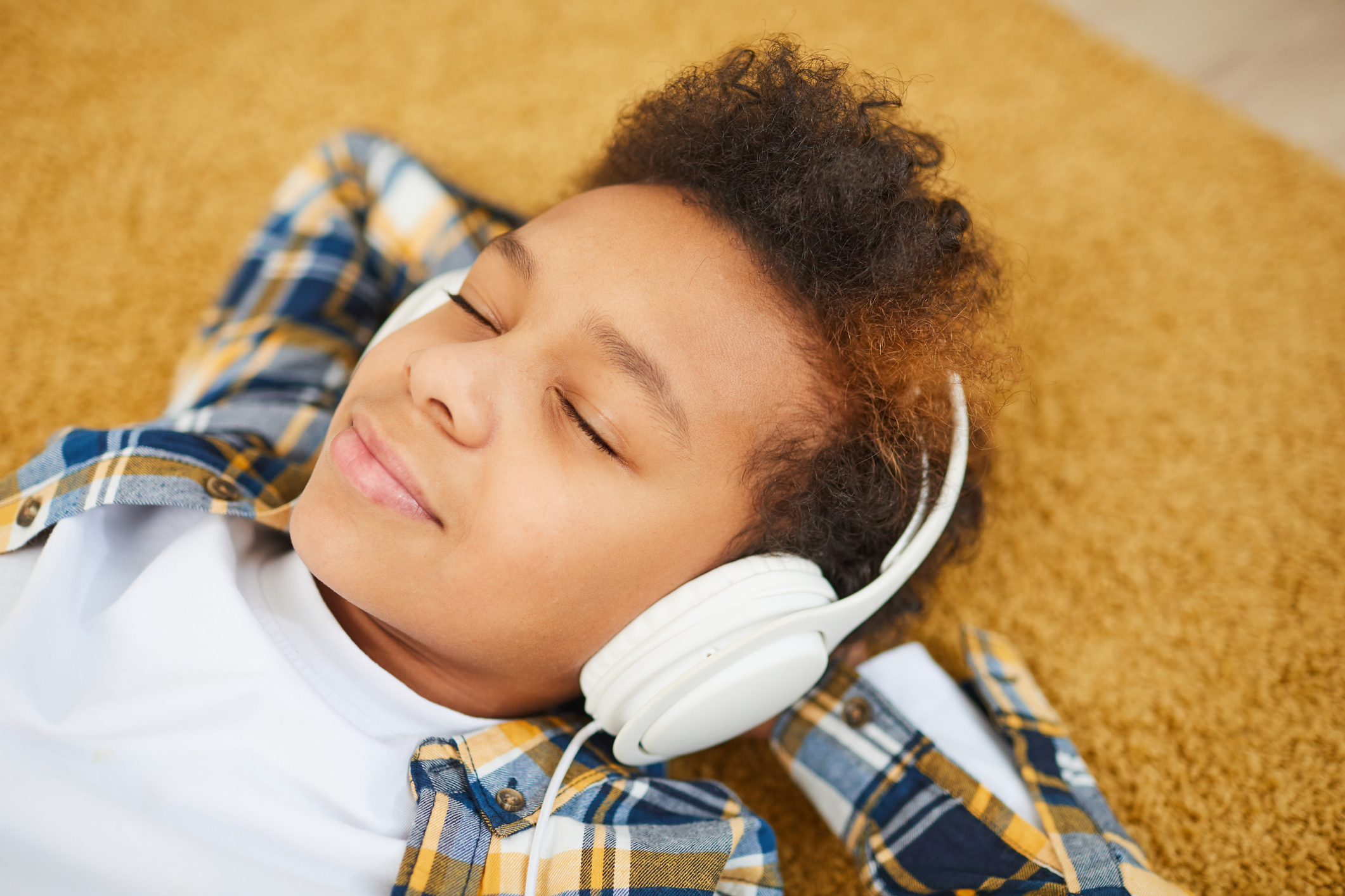 African Boy Enjoying Music