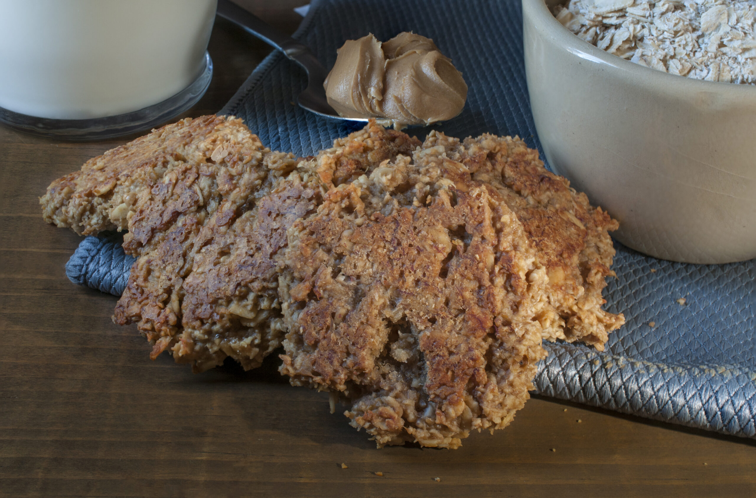 Homemade oatmeal cookies with peanut butter