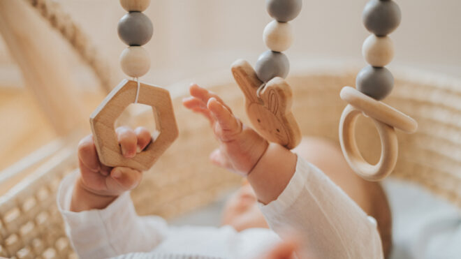 baby playing with toys