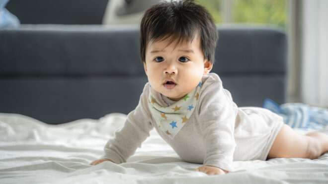 baby boy crawling