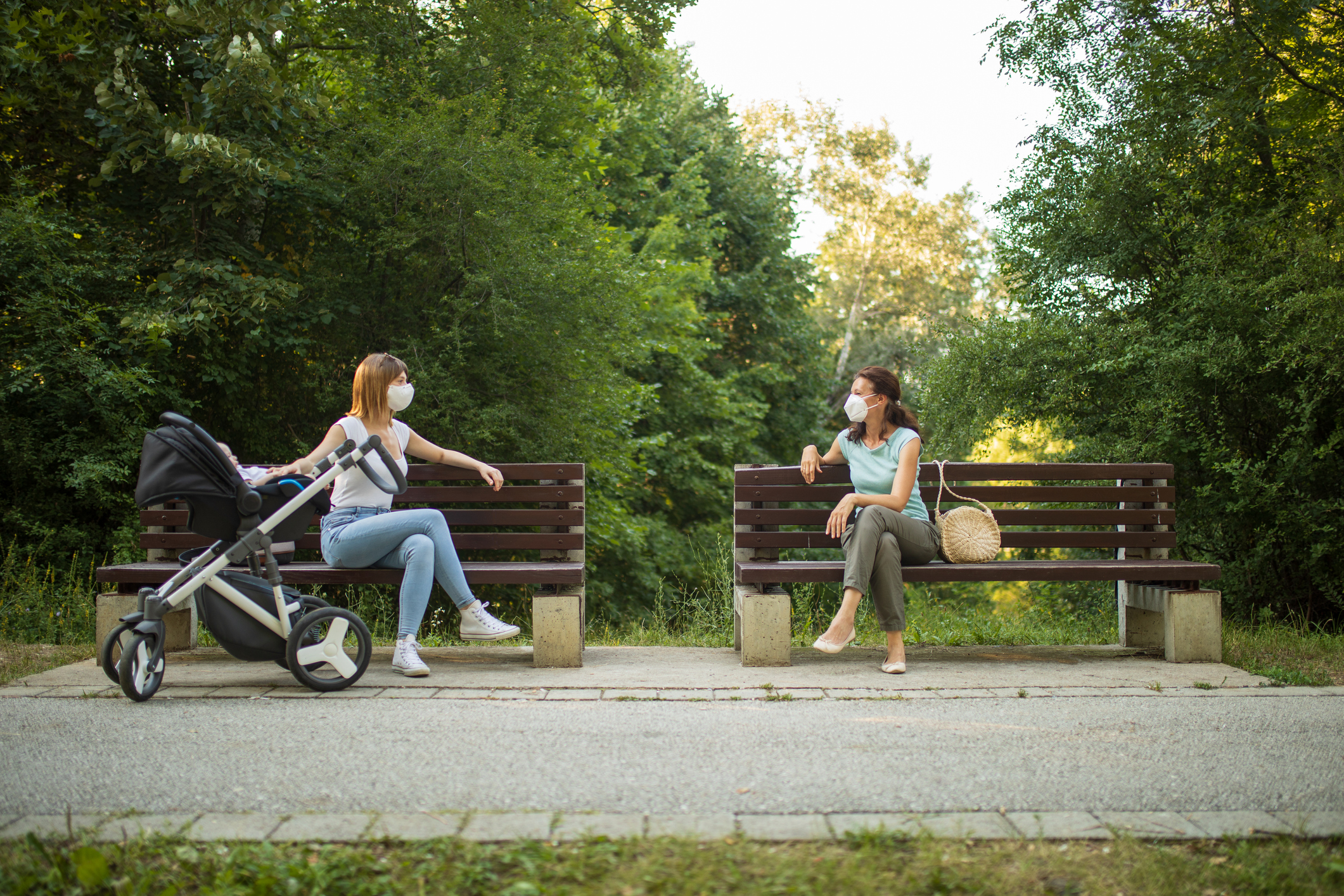 Maintaining social distance in a public place