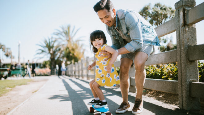 Dad with little girl