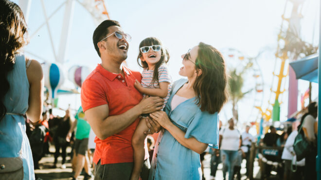 family at a carnival