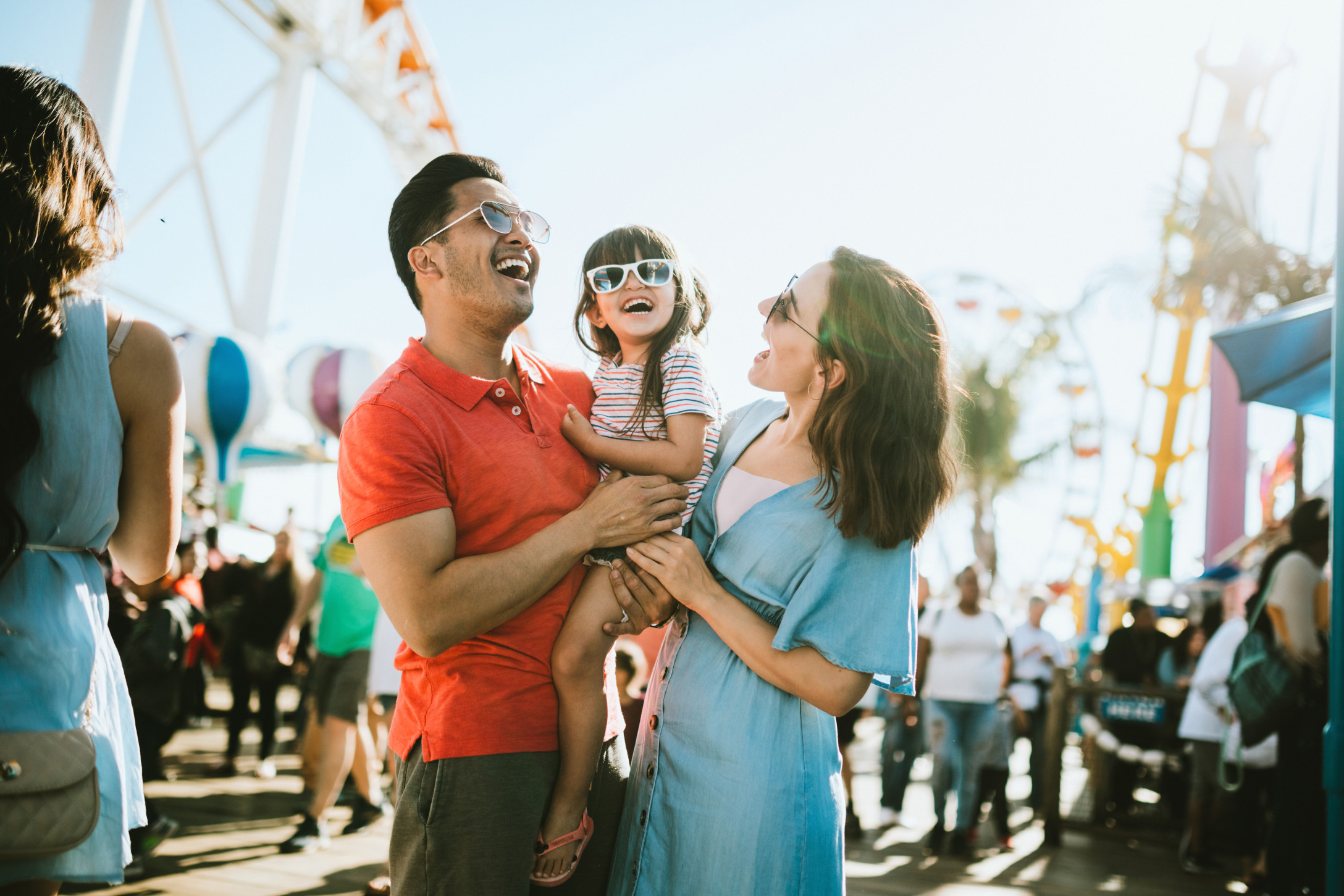 family at a carnival