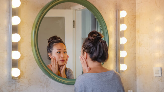 mom in mirror