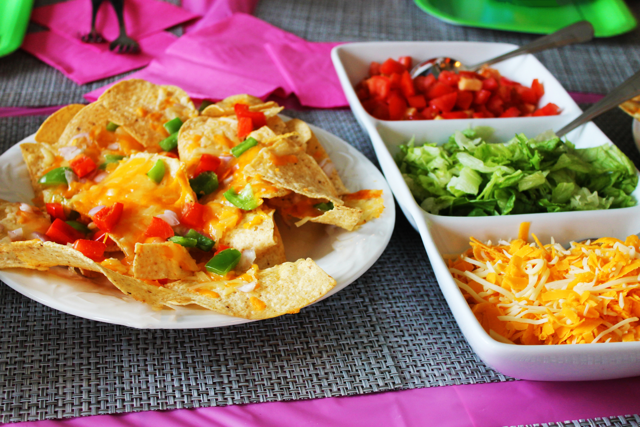 Nachos and taco toppings