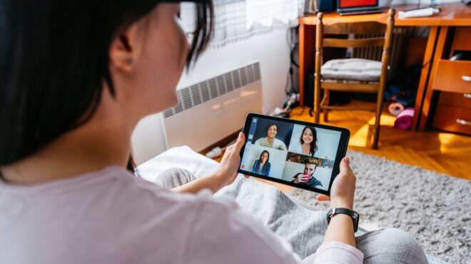 woman on zoom call