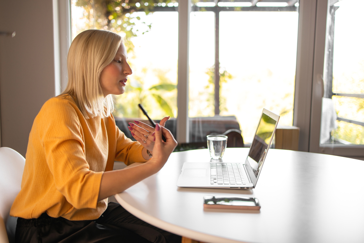 Young woman working from home Young woman working from home