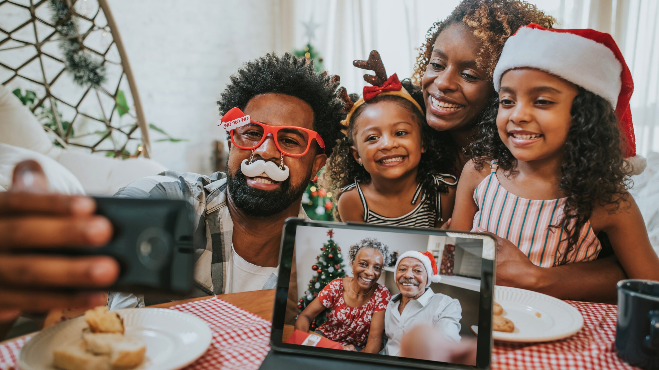 family enjoying christmas