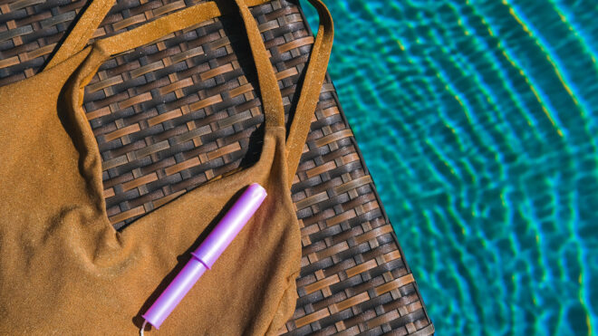 tampon near the pool