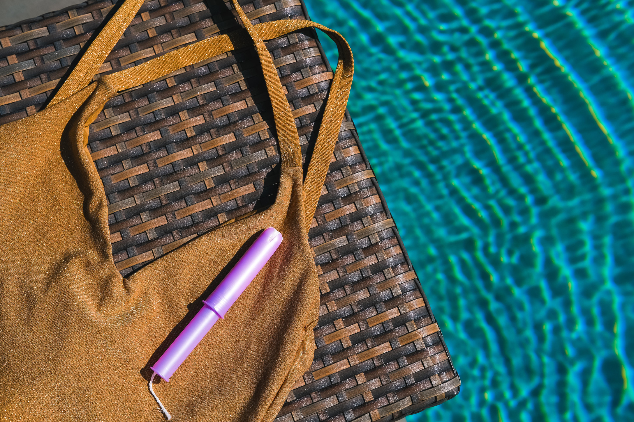 tampon near the pool