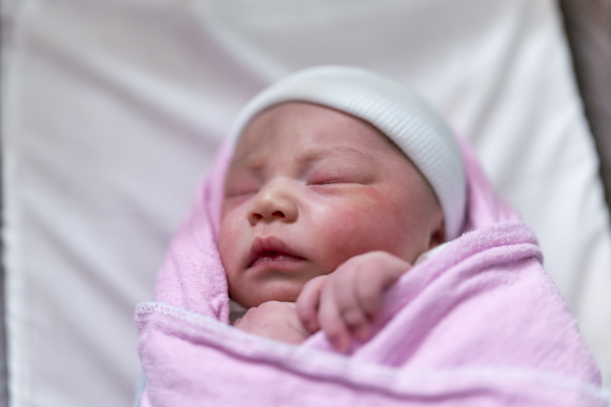 Beautiful Newborn Girl In Hospital