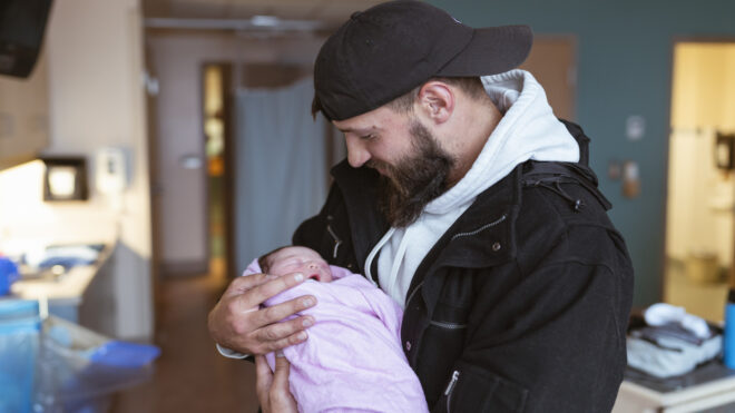 dad in delivery room