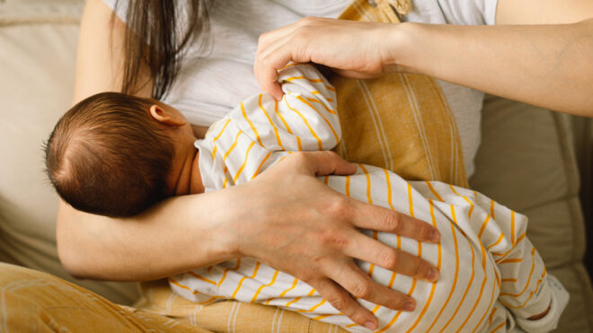 Mom breastfeeding child