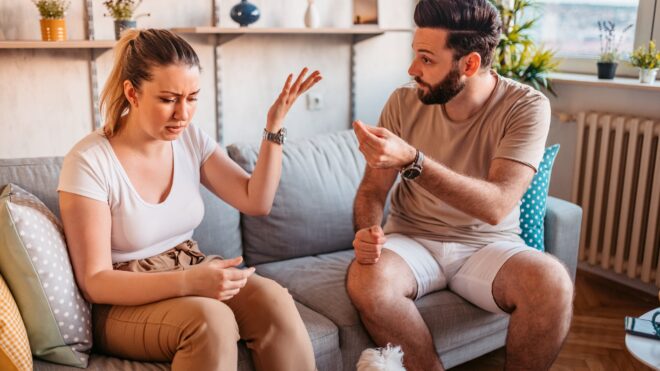 husband and wife arguing