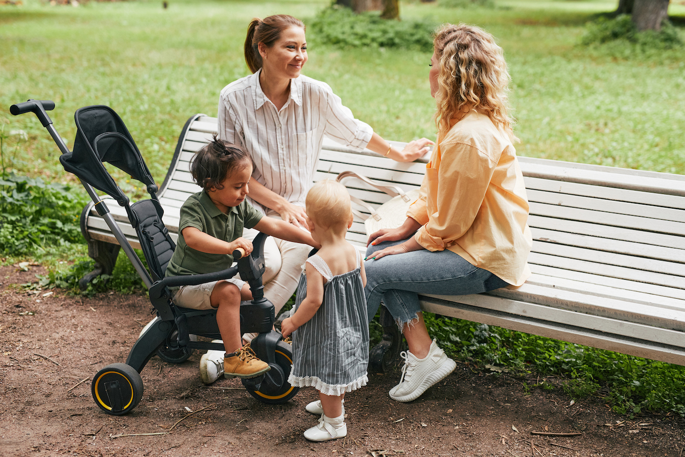 Young Mothers in Park