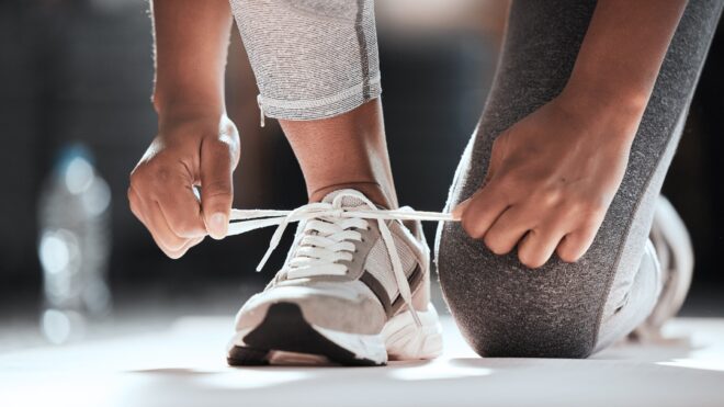 A woman working out