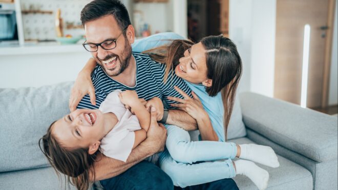 A family having fun
