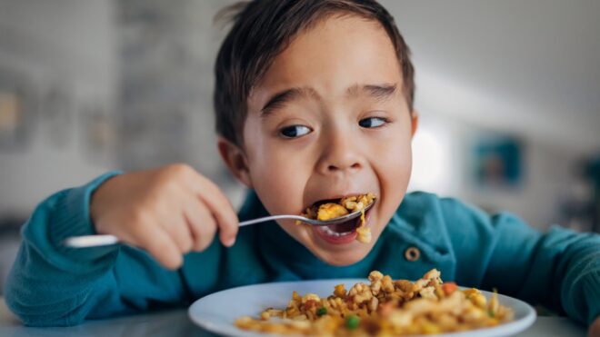 little boy eating