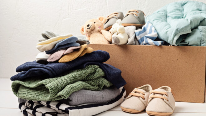box of hand-me-downs
